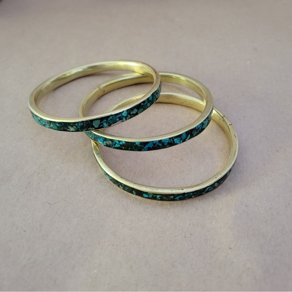 Brass and Stone Bracelets